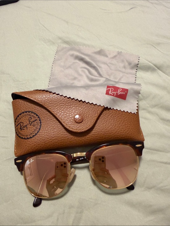 Ray-Ban Accessories - Ray-Ban Clubmaster Sunglasses Tortoise Frame with Rose Gold Lenses